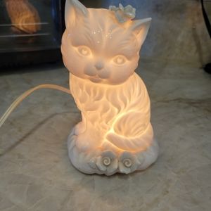 Vintage, portable, porcelain, Persian Kitty night light